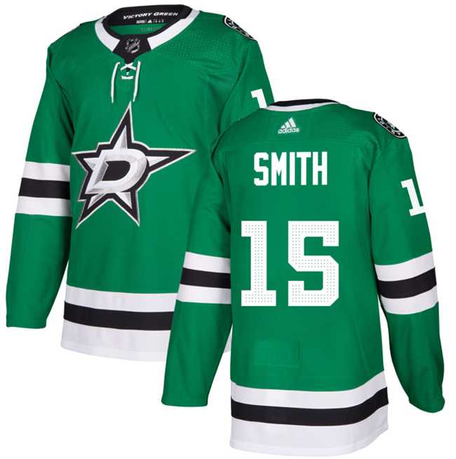 Mens Dallas Stars #15 Craig Smith Green Stitched Jersey